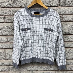 Voyelles Gray Textured Sweater